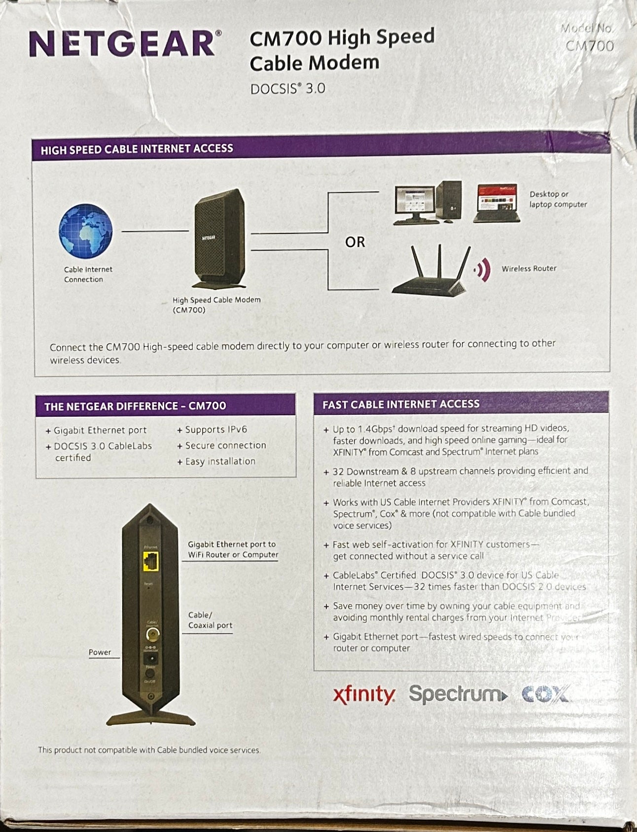 NETGEAR Cable Modem CM700 (OPEN BOX)