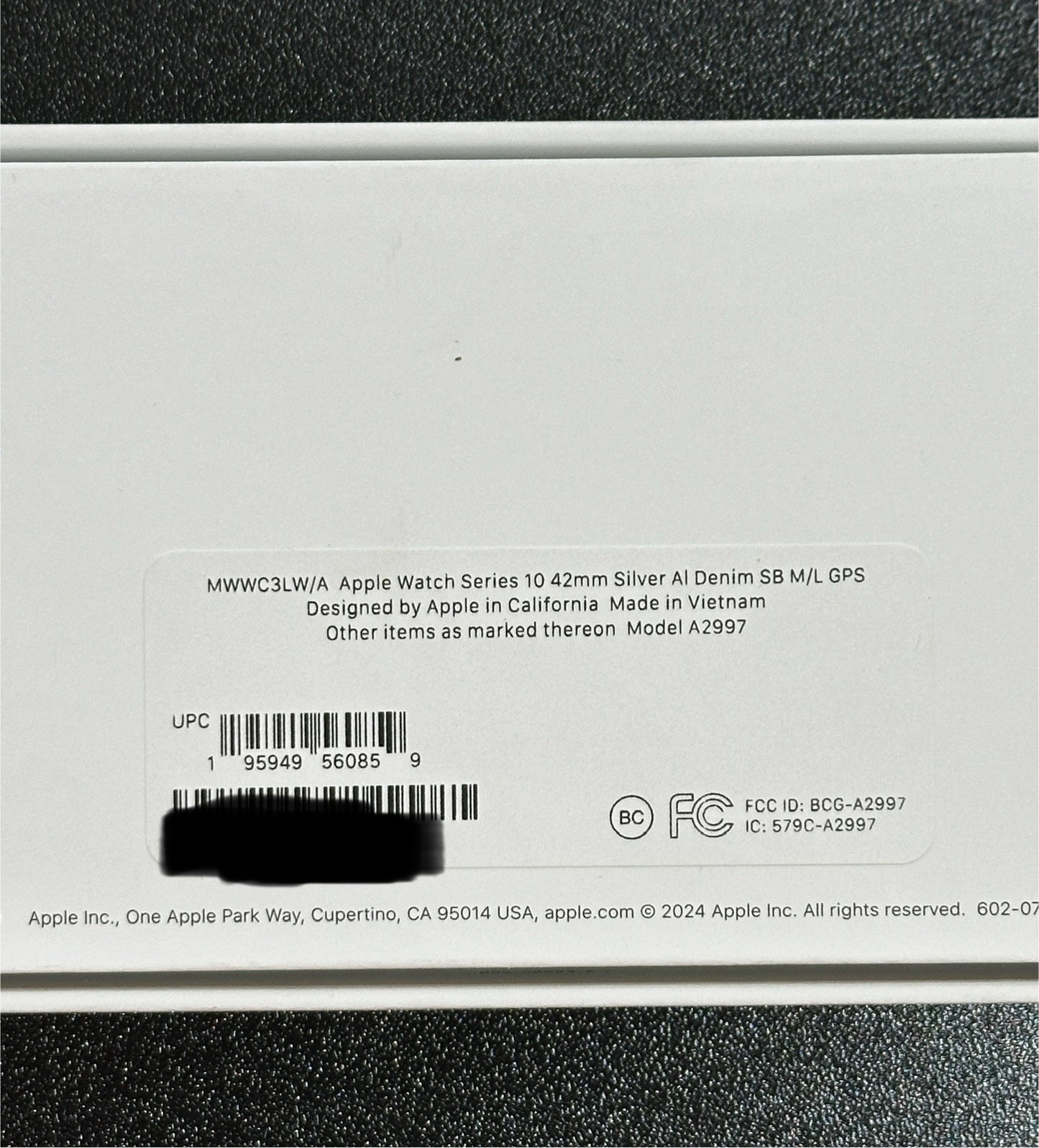 Apple Watch Series 10 42mm Silver Aluminum - Dark Blue Sport Band
