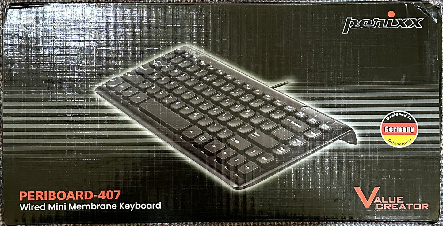Perixx Periboard-407–Compact and Functional Mini USB Keyboard (OPEN BOX)
