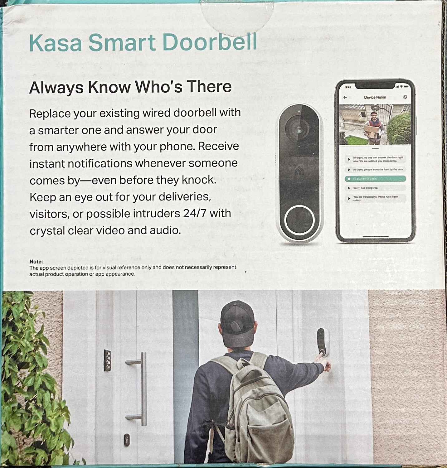 Kasa Smart Video Doorbell Camera Hardwired w/Chime 3MP 2K Resolution (OPEN BOX)