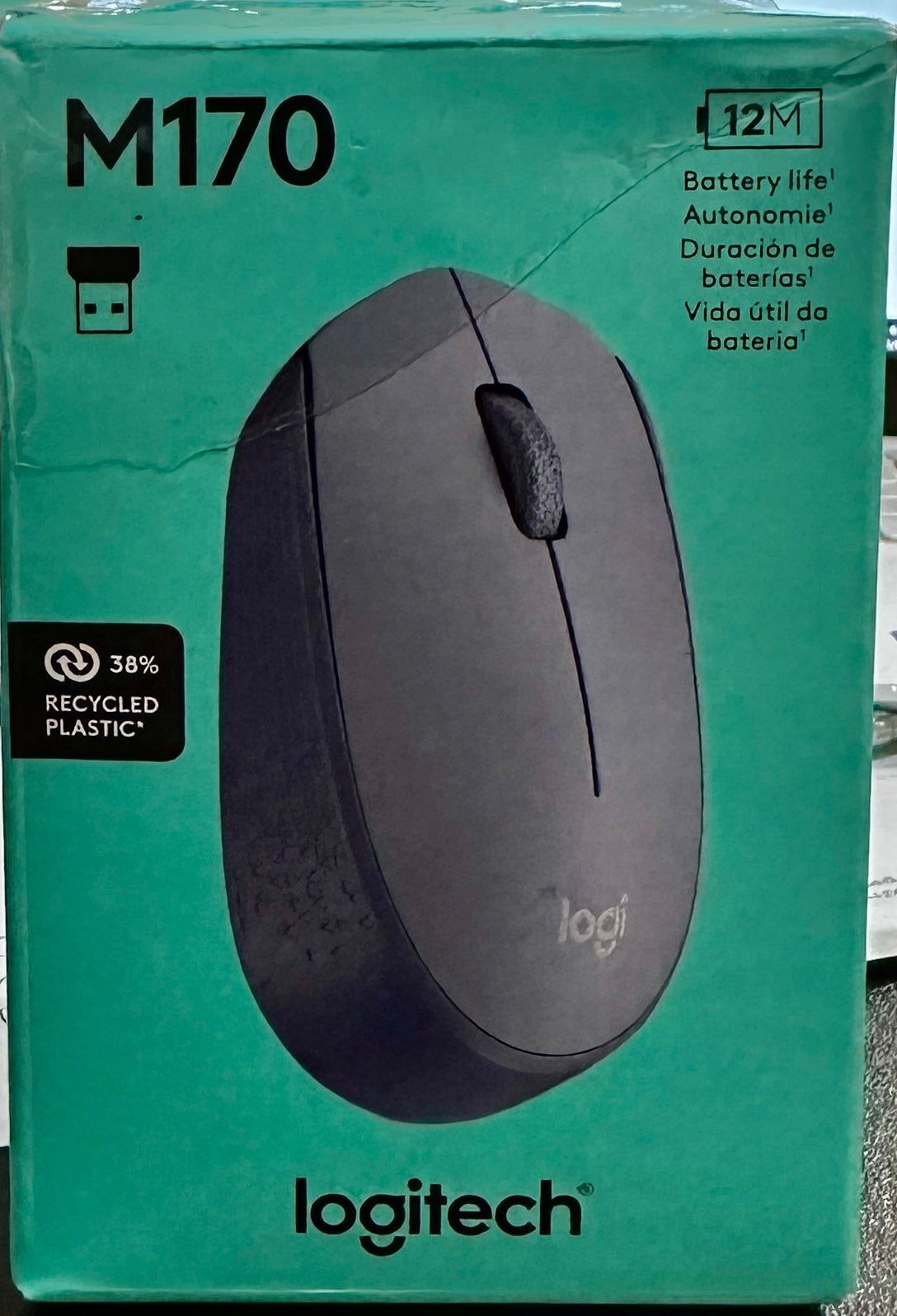 Logitech M170 Wireless Mouse for PC, Mac, Laptop, 2.4 GHz with USB Mini Receiver (OPEN BOX)