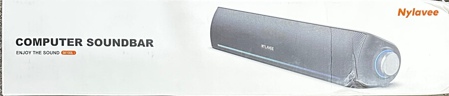 Nylavee Computer Speakers Hi-Fi Sound Computer Sound Bar (OPEN BOX)