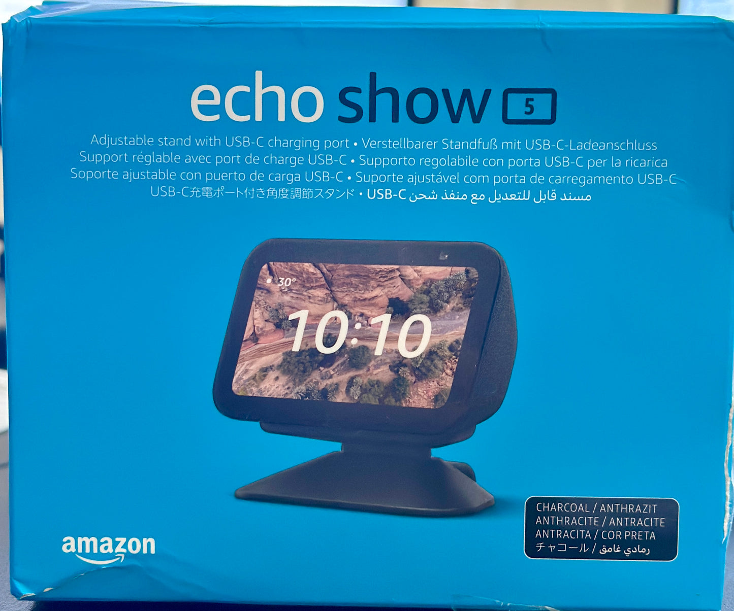 Echo Show 5 (3Rd Gen) Adjustable Stand with USB-C Charging Port Charcoal (OPEN BOX)