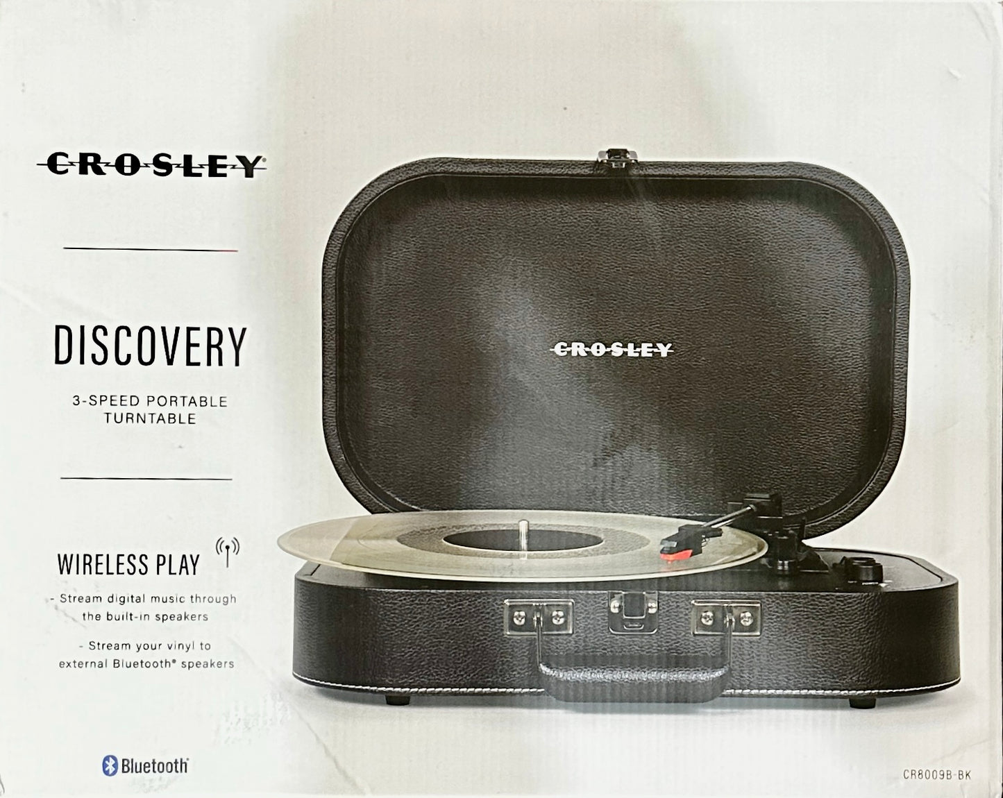 Crosley CR8009B-BK Discovery Portable Turntable with Bluetooth In