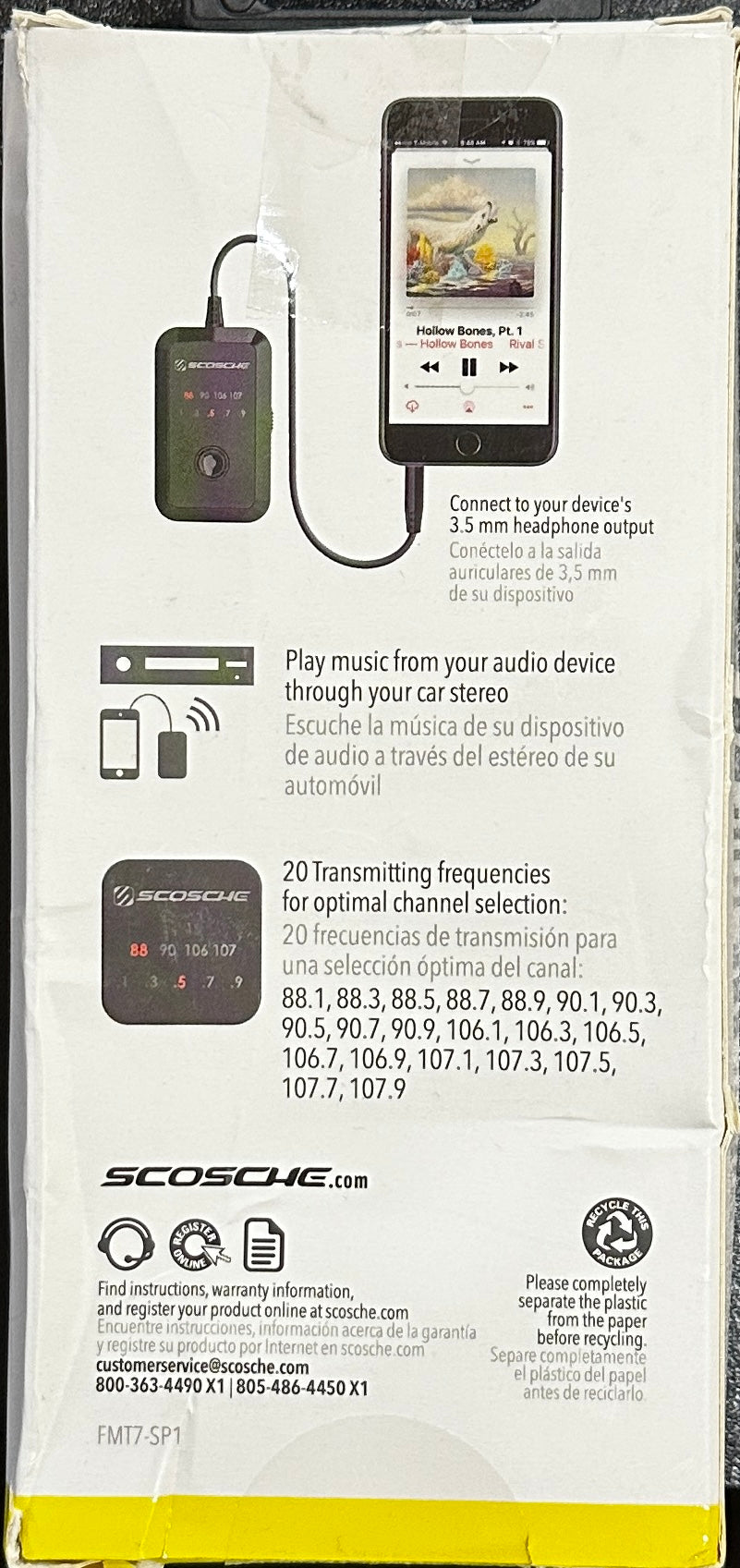 SCOSCHE FMT4R FM Transmitter with 20 Frequency Selections (OPEN BOX)