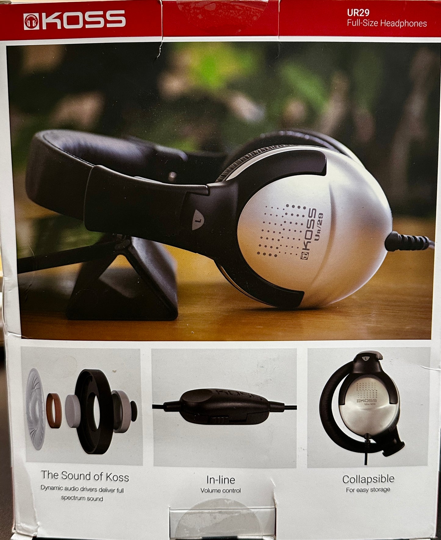 Koss Model UR 29 Full-Size Stereophones Headphones (OPEN BOX)