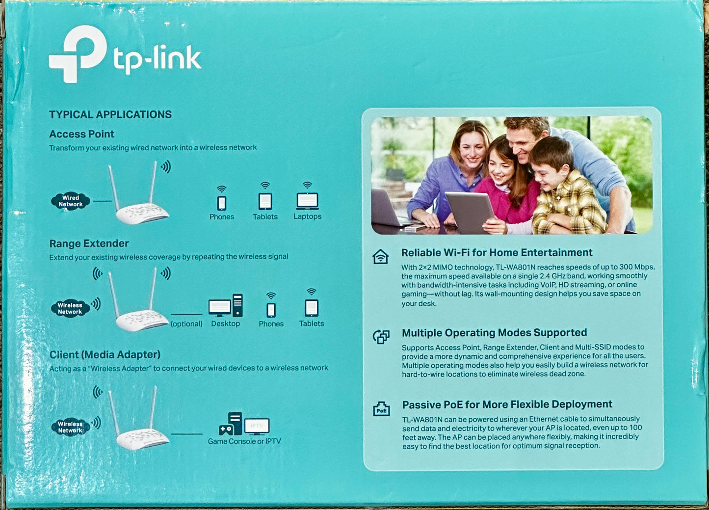 TP-Link WiFi Access Point TL-WA801N, 2.4Ghz 300Mbps