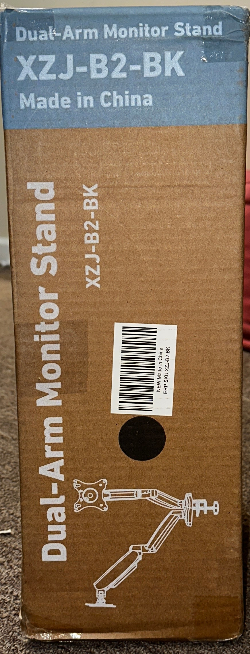 GlasFlength Dual Monitor Stand, Adjustable Height Monitor Mount (OPEN BOX)
