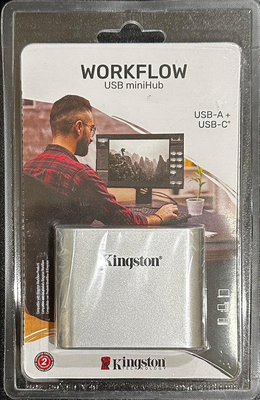 Kingston Workflow miniHub USB-C & USB-A USB 3.2 Gen 1  WFS-USB  Dock/Cable