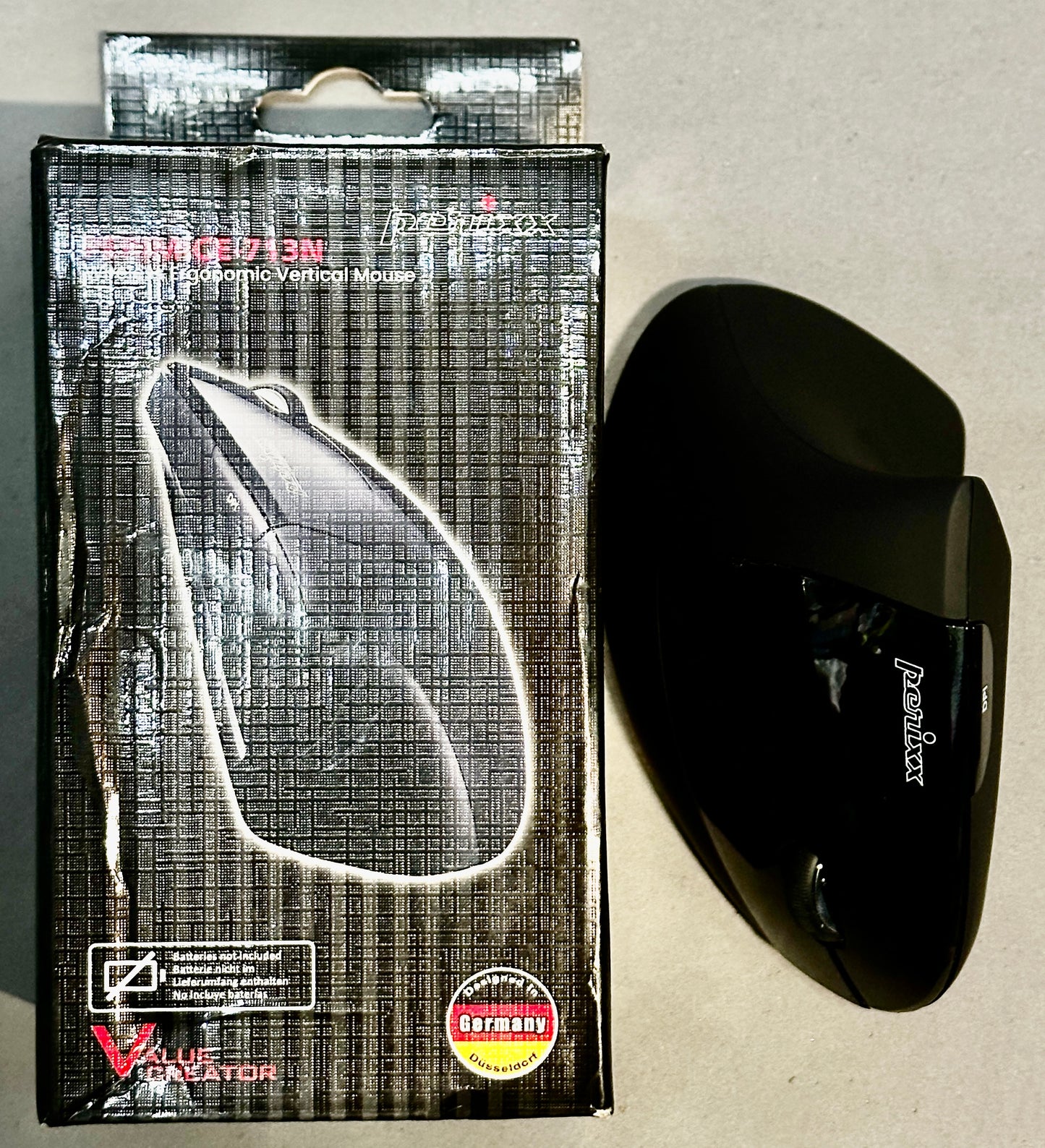 Perixx PERIMICE-713 Wireless Ergonomic Vertical Mouse – Black