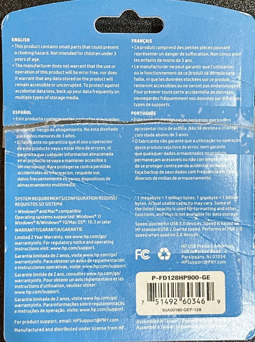 HP 128GB USB 3.0 2.0 Flash Drive Thumb Drive  (OPEN BOX)