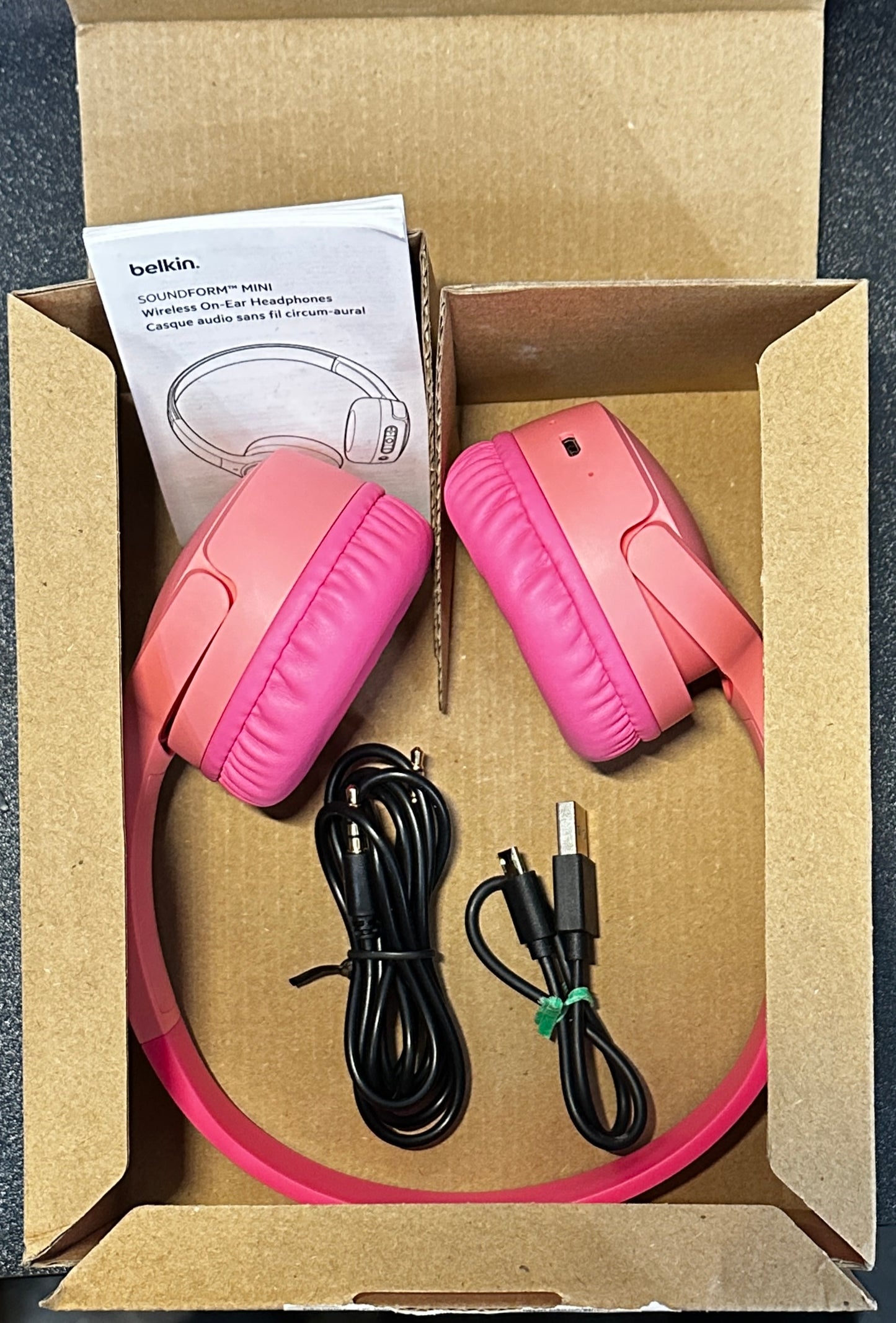 Belkin SoundForm Mini Kids Bluetooth Headphones – Pink – 85dB Safe Limit