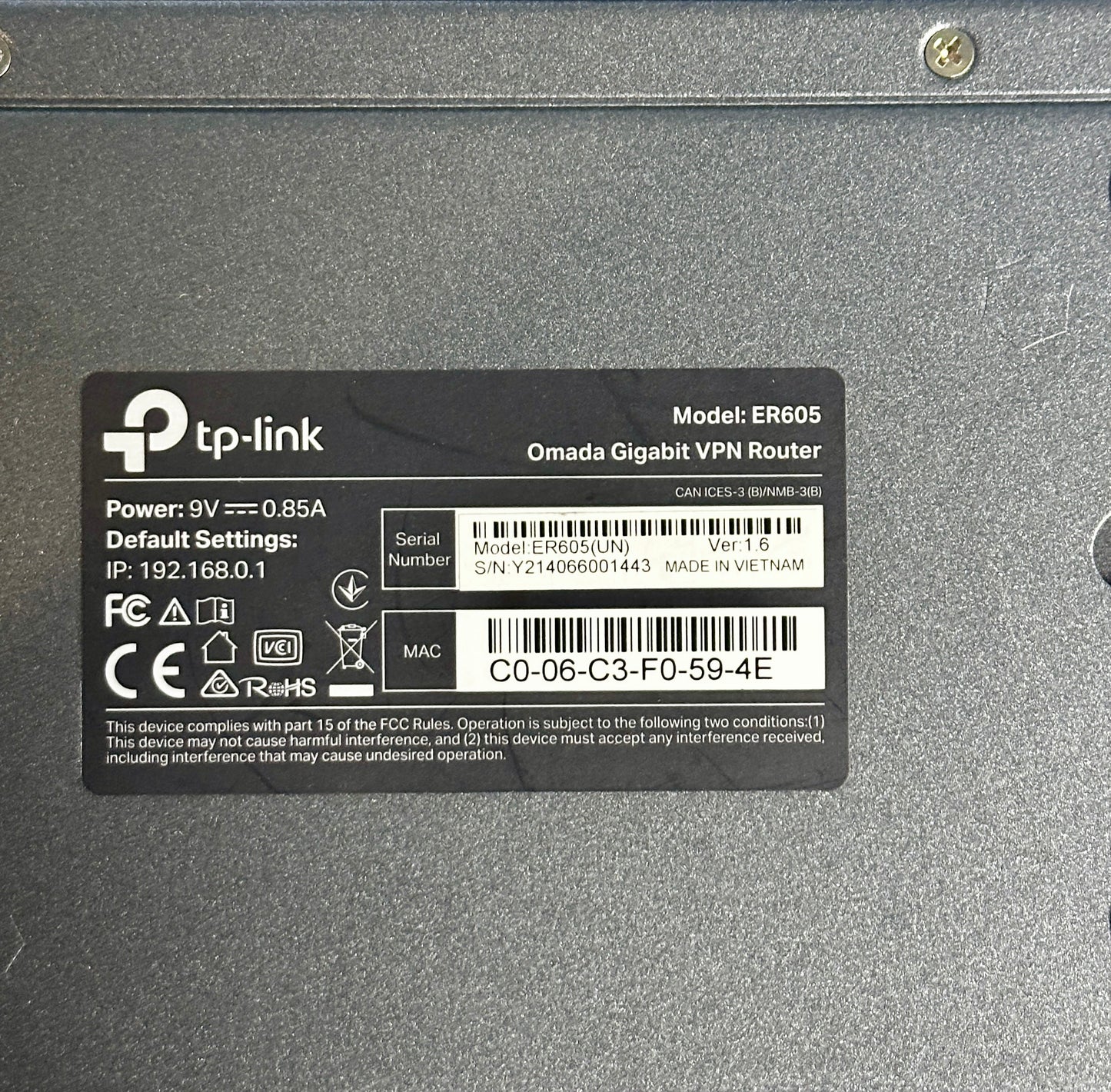 TP-Link Omada ER605 5-Port Gigabit VPN Router