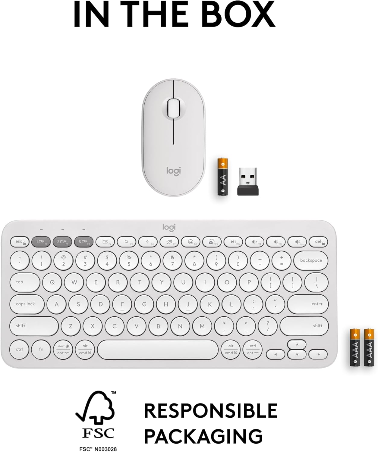 Logitech Pebble 2 Combo Wireless Keyboard Mouse White