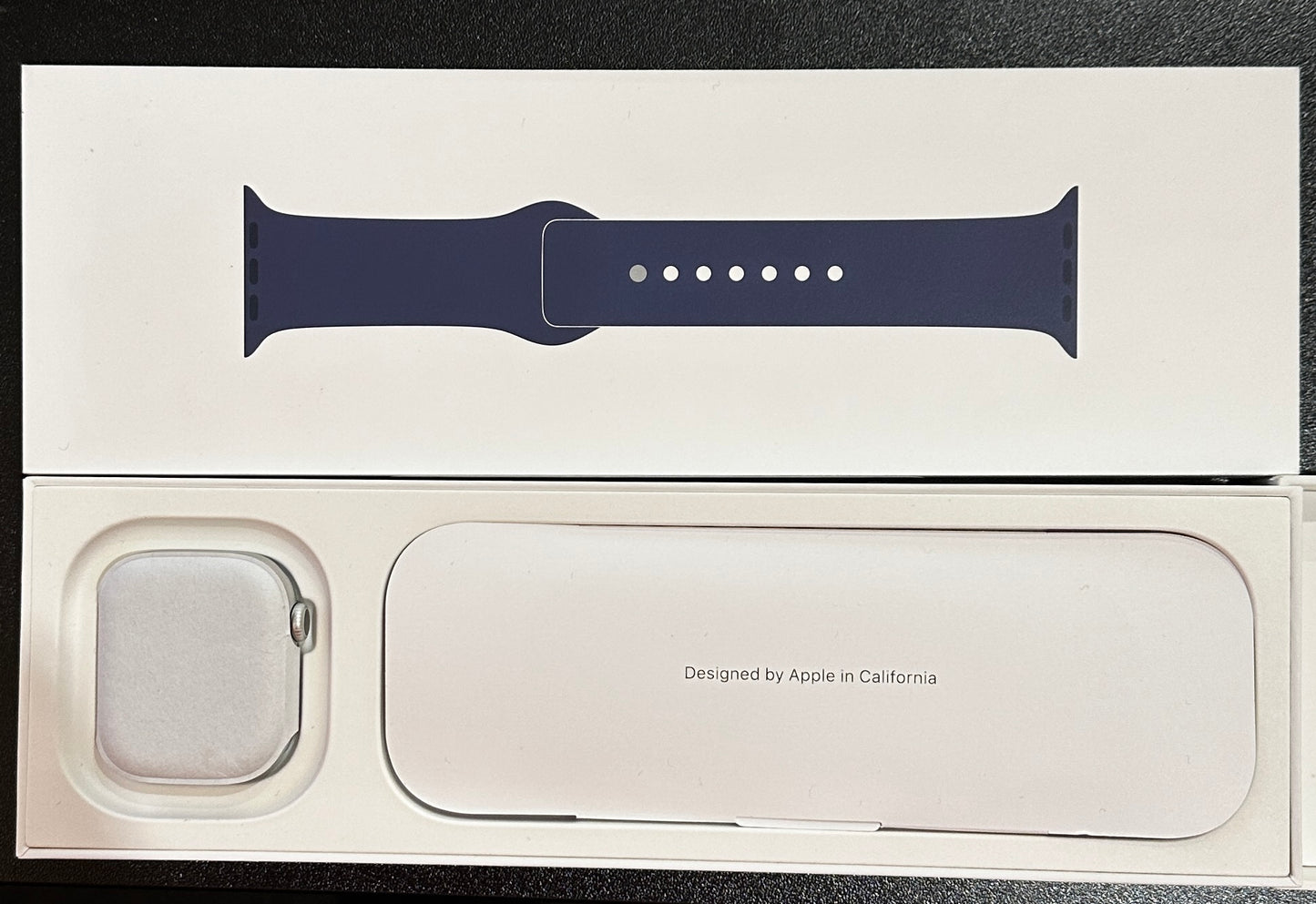 Apple Watch Series 10 42mm Silver Aluminum - Dark Blue Sport Band