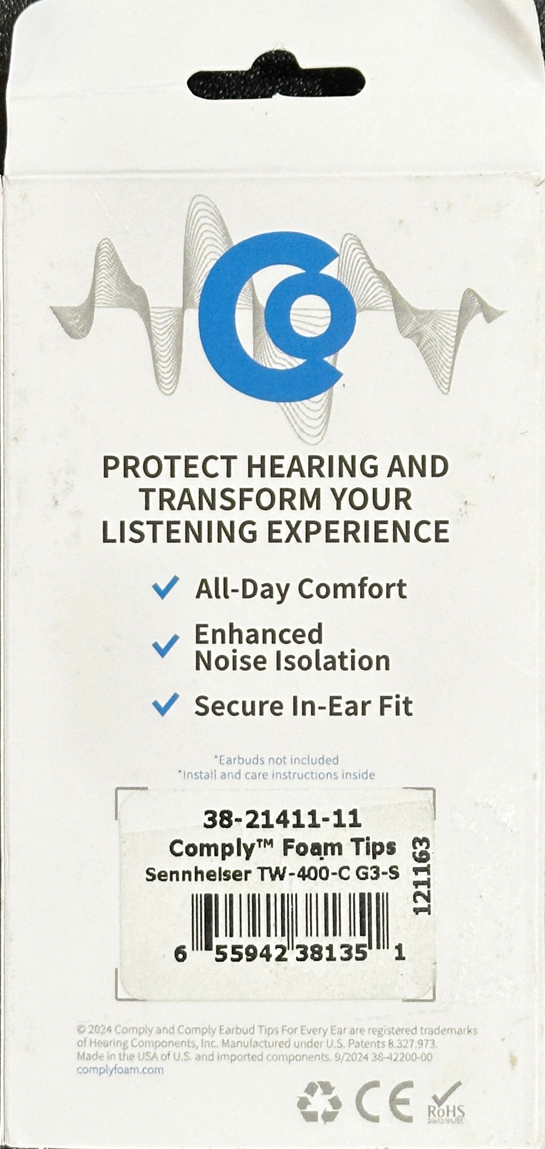 Comply TrueGrip Premium Memory Foam Replacement Earbud Tips for Sennheiser