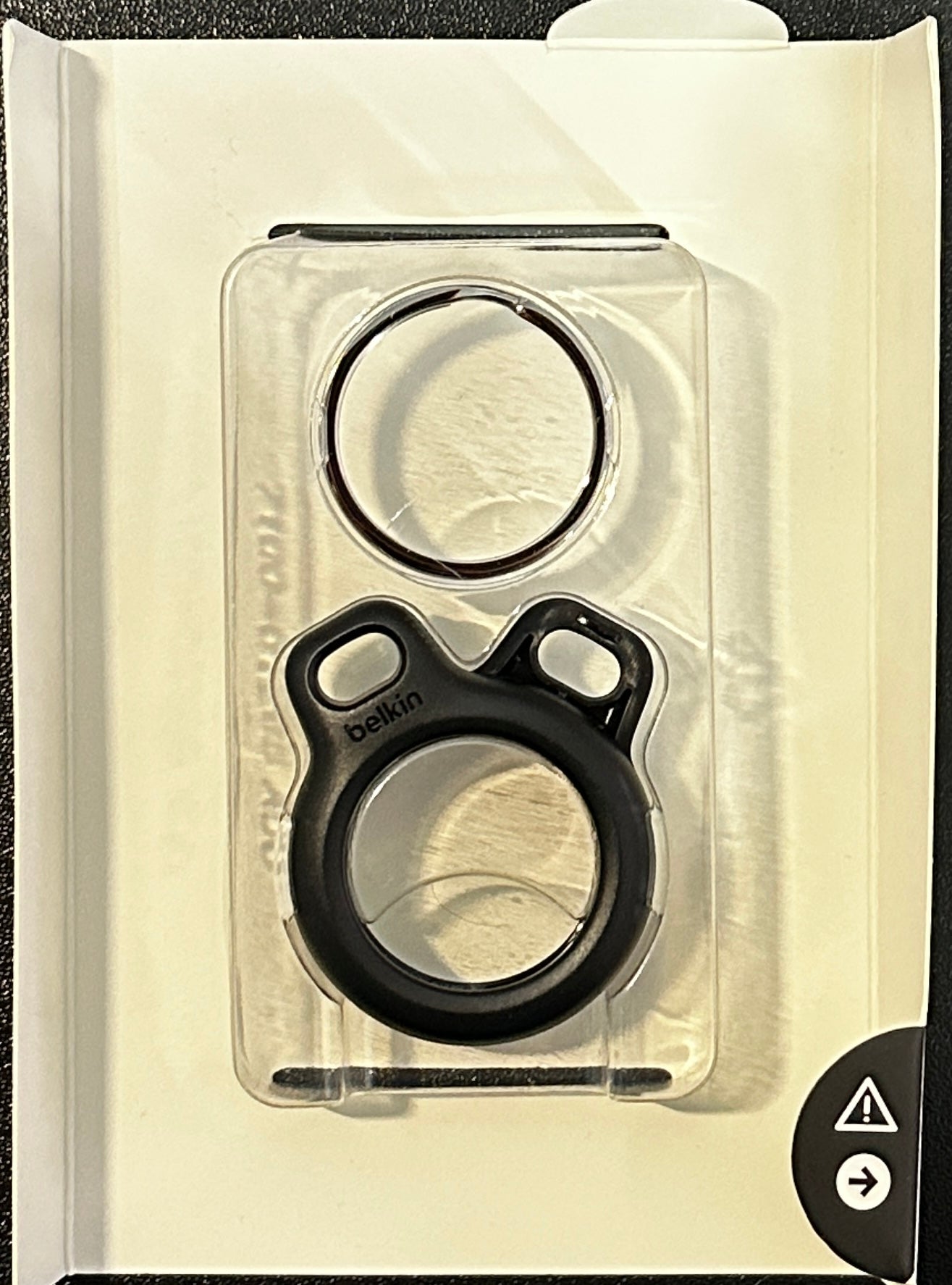 Belkin Waterproof AirTag Holder with Key Ring IPX8 Secure Case Black