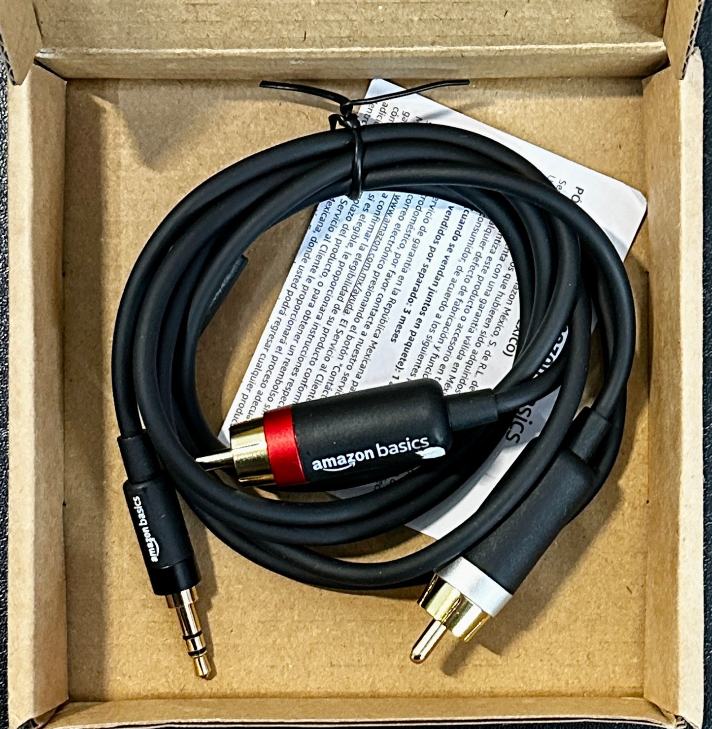 Amazon Basics 3.5mm to RCA Audio Cable 4ft Gold Plated Aux Adapter