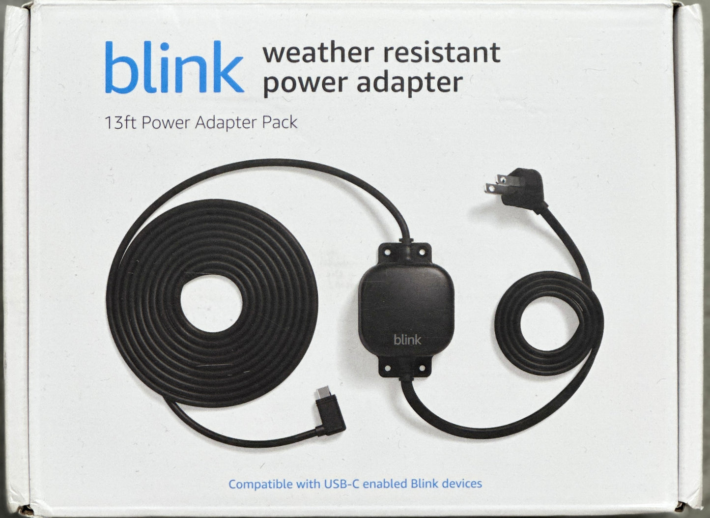 Blink Weather Resistant 13ft Power Adapter for Blink Mini 2 and Blink Outdoor 4