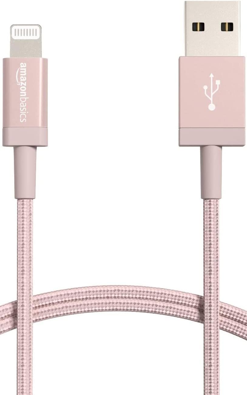 Amazon Basics Nylon USB-A to Lightning Charger 3/6 FT