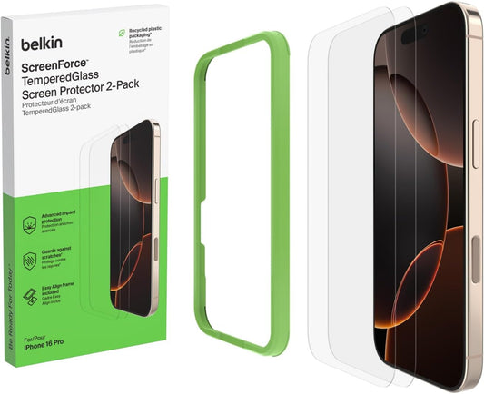Belkin ScreenForce Tempered Glass Treated Screen Protector for iPhone 16 Pro (OPEN BOX)