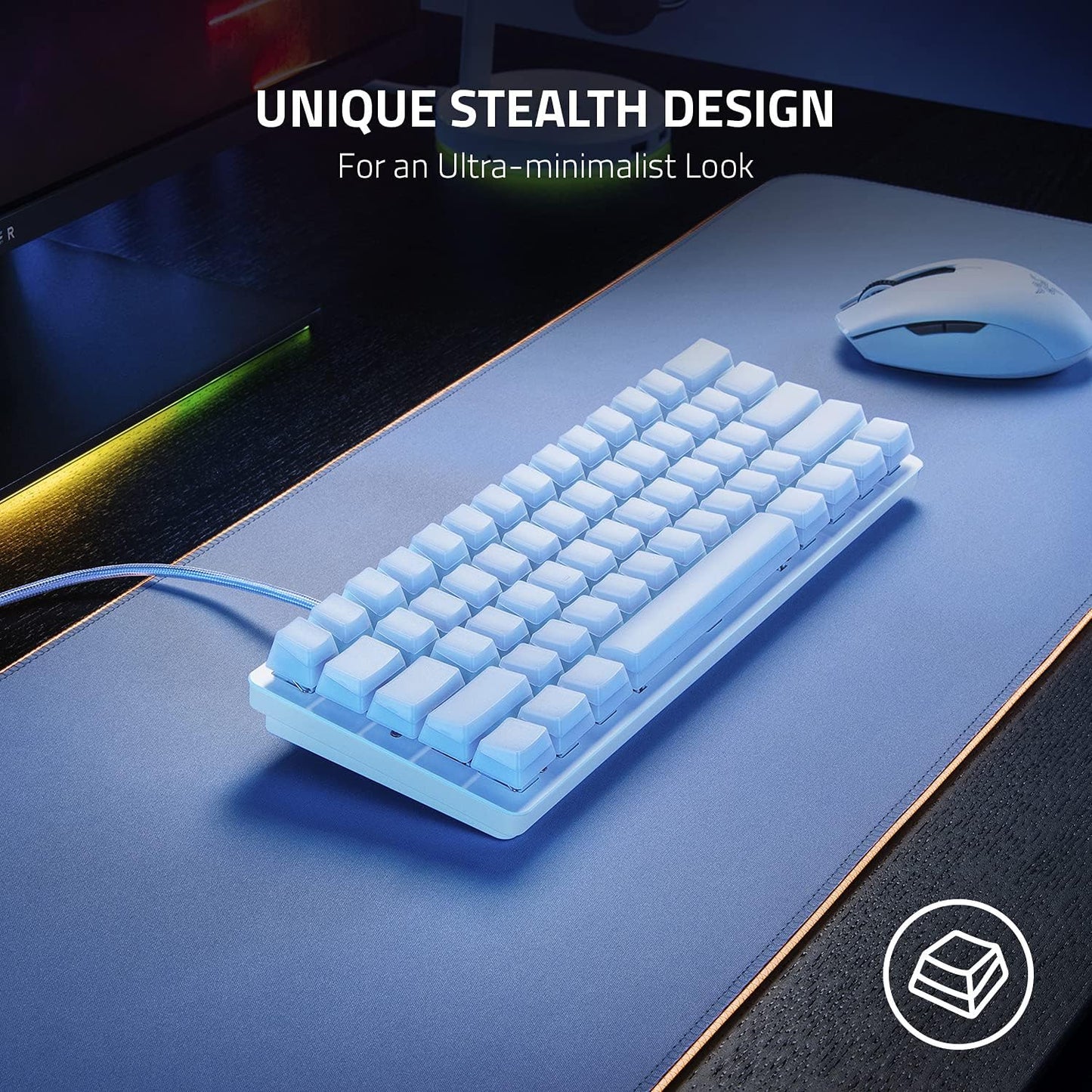 Razer Phantom Keycap Set – Stealth Pudding, White, 128 Keys, RGB Compatible