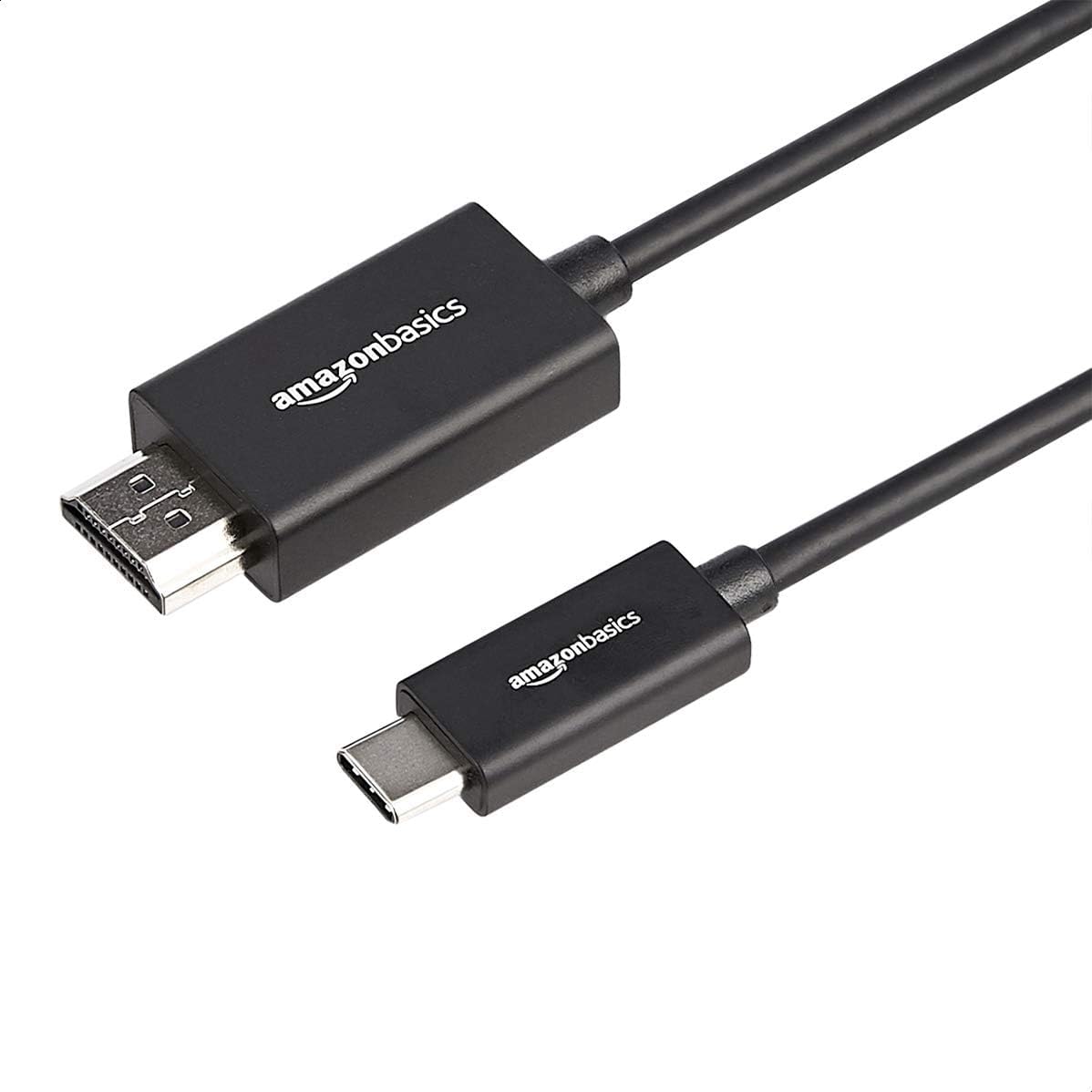 Amazon Basics Premium Aluminum USB-C to HDMI Cable Adapter (Thunderbolt 3 Compatible) 4K @60Hz, 6 Feet, Black