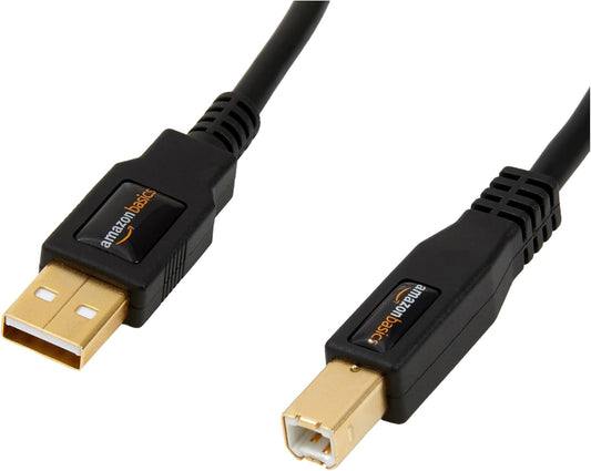 Amazon Basics USB-A to USB-B 2.0 Cable with 480 Mbps Transfer Speed for Printer