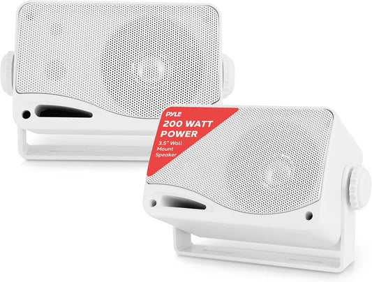 Pyle PLMR24 3.5" 200W 3-Way Marine Audio Speakers Outdoor