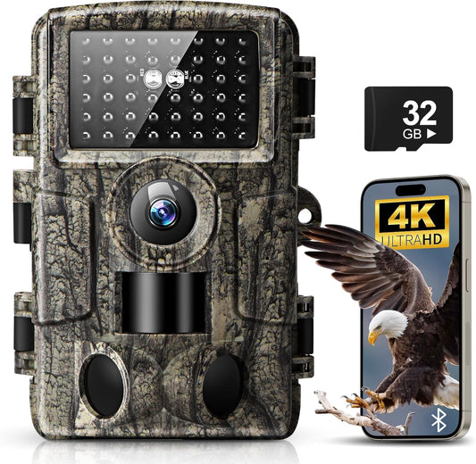MRSCRET WiFi Trail Camera 4K 60MP with Night Vision, Motion Activated, Waterproof