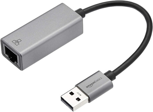 Amazon Basics Aluminum USB 3.0 Gigabit Ethernet Adapter Plug & Play (OPEN BOX)