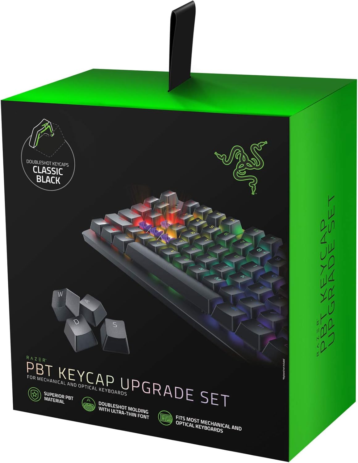 Razer PBT Keycap Upgrade Set – Black 120 Keys US Layout RGB Compatible