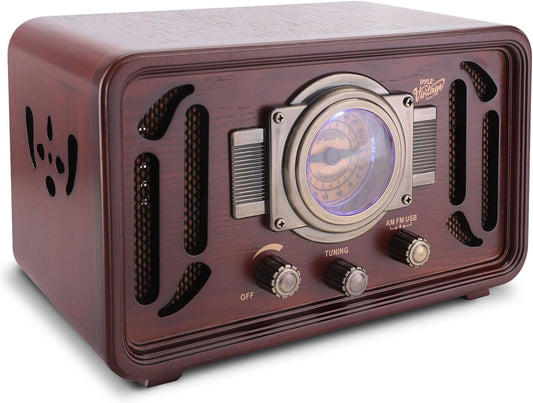 Pyle Vintage Classic Retro Style AM FM Radio with Bluetooth PUNP34BT (OPEN BOX)
