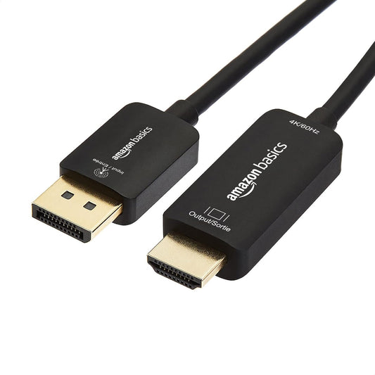 Amazon Basics DisplayPort to HDMI Cable 4K@60Hz – Uni-Directional