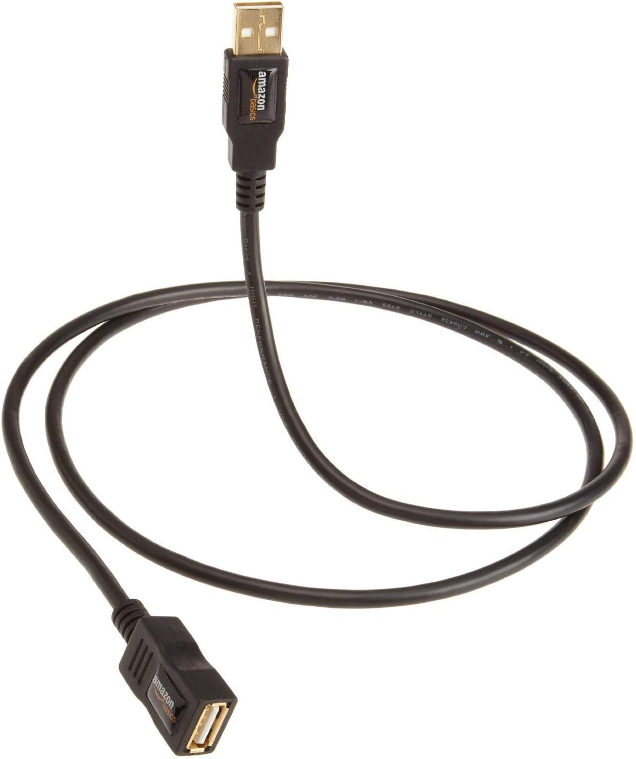 Amazon Basics USB 2.0 Extension Cable A-Male to A-Female 9.8 Feet (OPEN BOX)