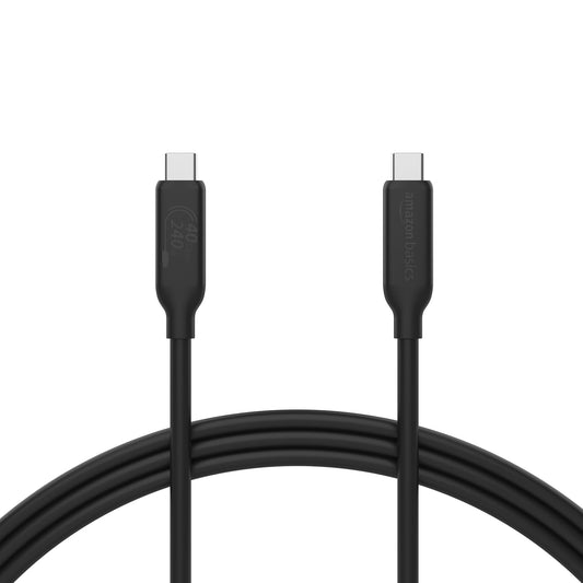Amazon Basics USB-C to USB-C 4 Fast Charging Cable, 40Gbps, 8K Video, 240W (OPEN BOX)