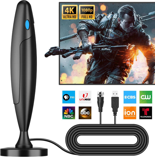 Qtbvae HD Digital TV Antenna Indoor/Outdoor w/ Amplifier Signal Booster