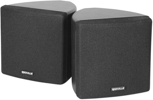 Cube by Rockville Pair of 3.5" Black Home Theater Wall Speakers+Swivel Brackets (OPEN BOX)