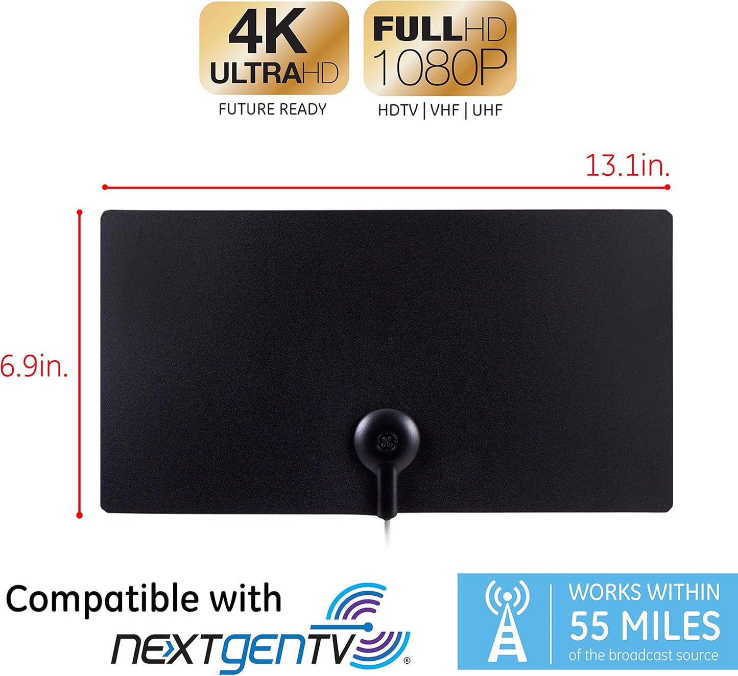 GE Pro Ultra Edge 50 Amplified Indoor Antenna 50 Mile Range