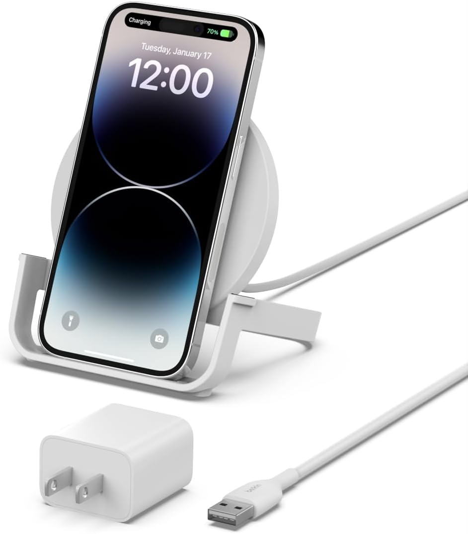 Belkin Quick Charge 10W Wireless Charger -Qi-Certified Charger Stand White