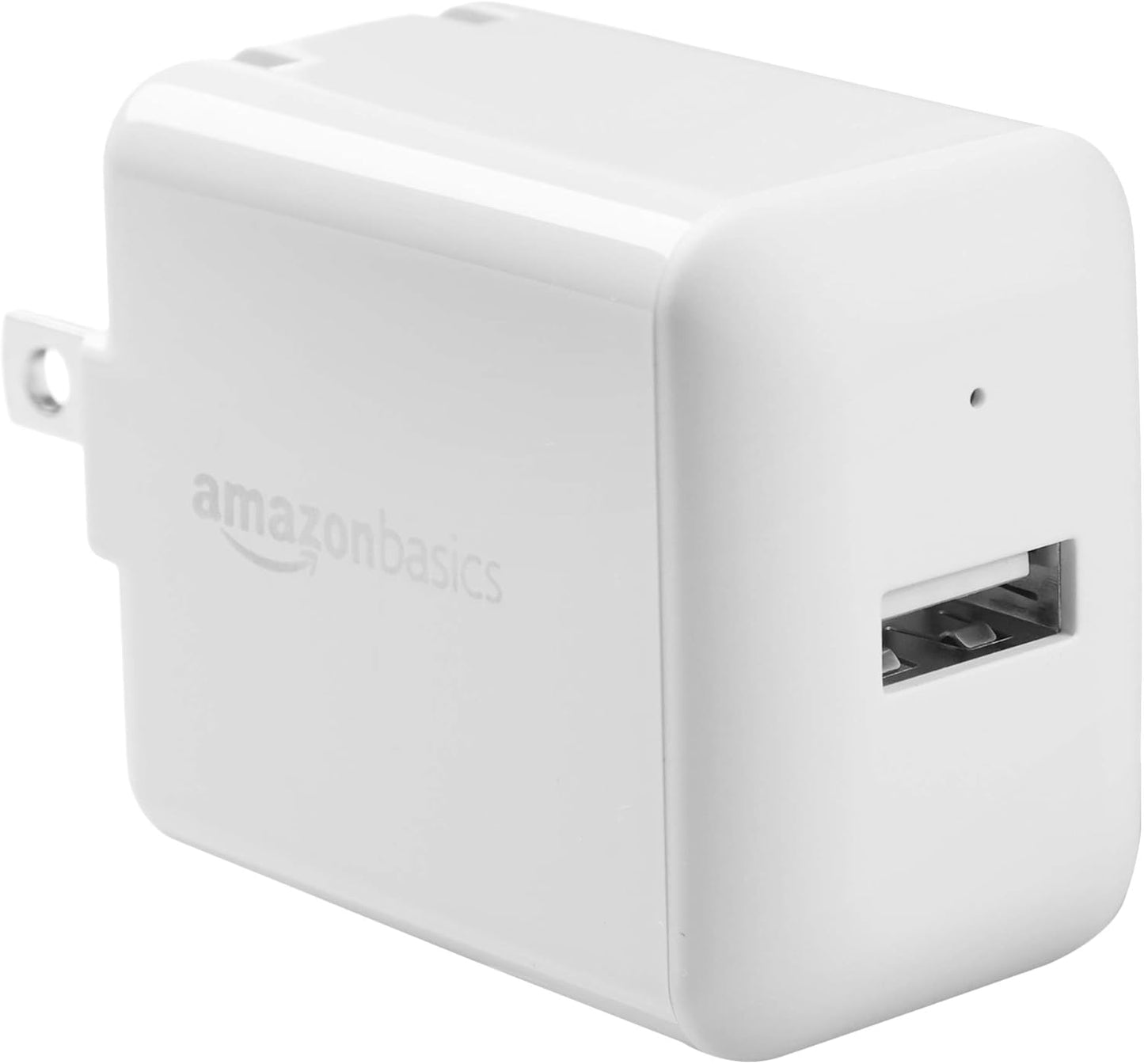 Amazon Basics 12W USB-A Wall Charger – Fast Charging Power Adapter White