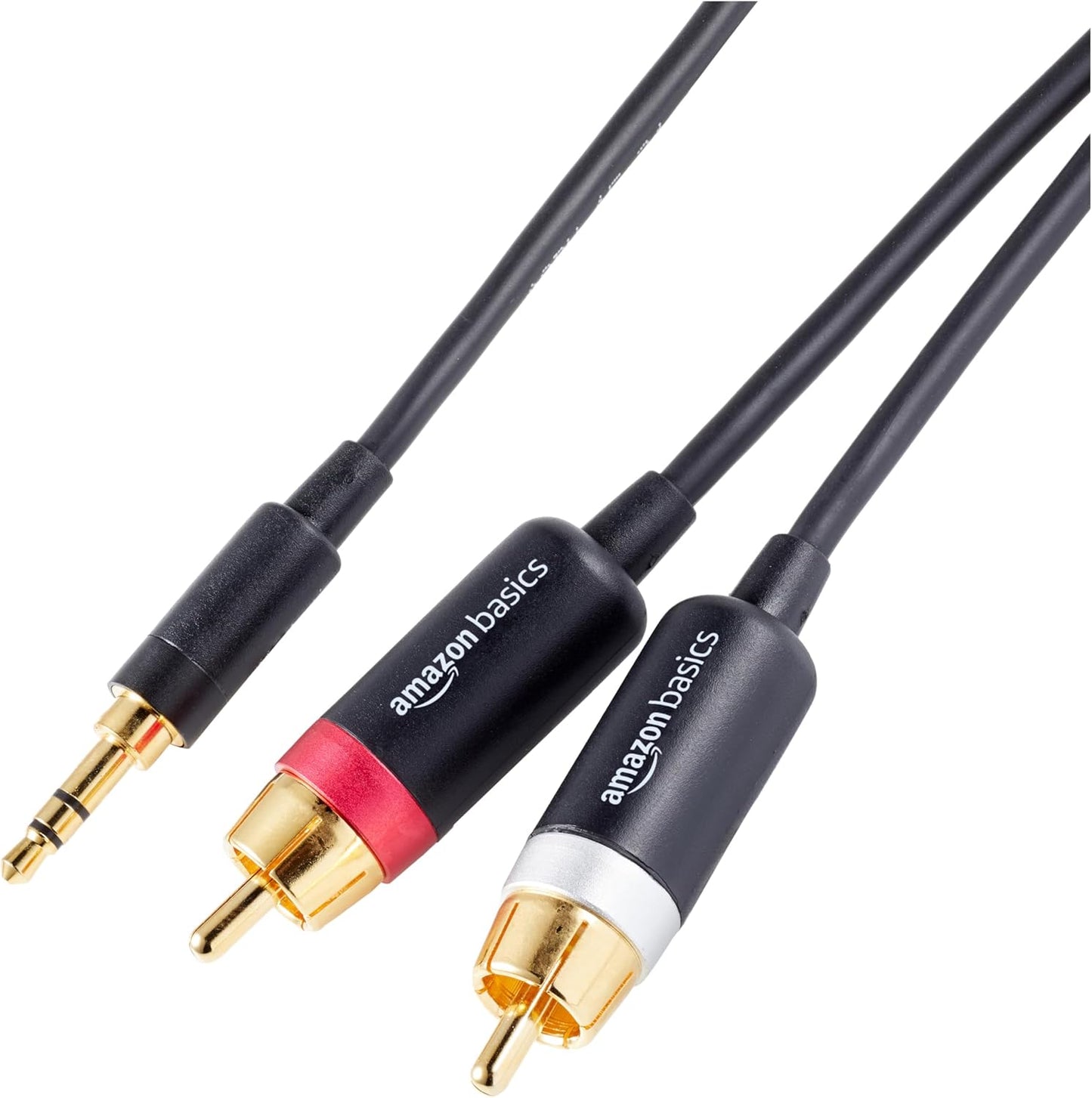 Amazon Basics 3.5mm to RCA Audio Cable 4ft Gold Plated Aux Adapter