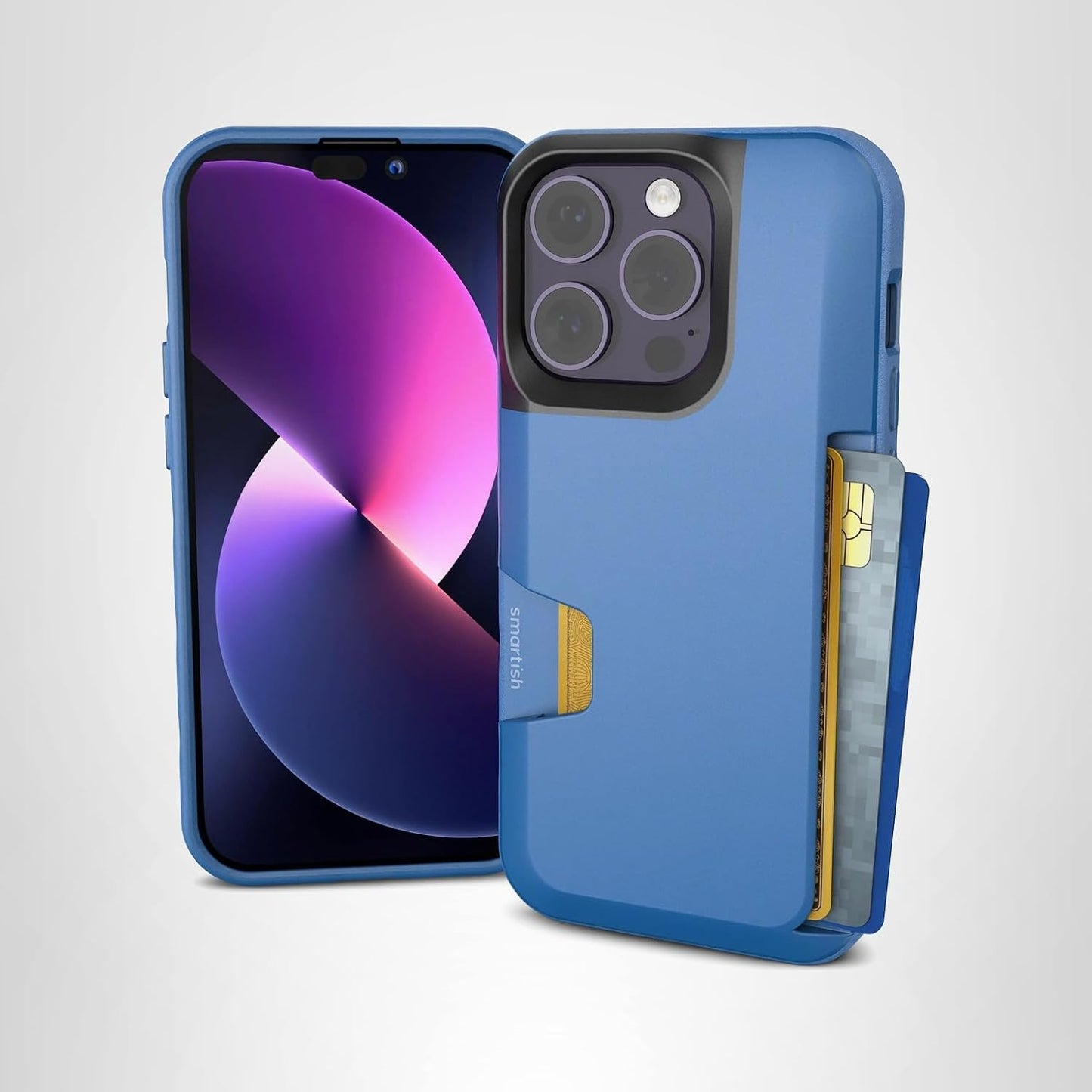 Smartish iPhone 14 Pro Wallet Case Wallet Slayer Vol.1 Slim Protective Blue