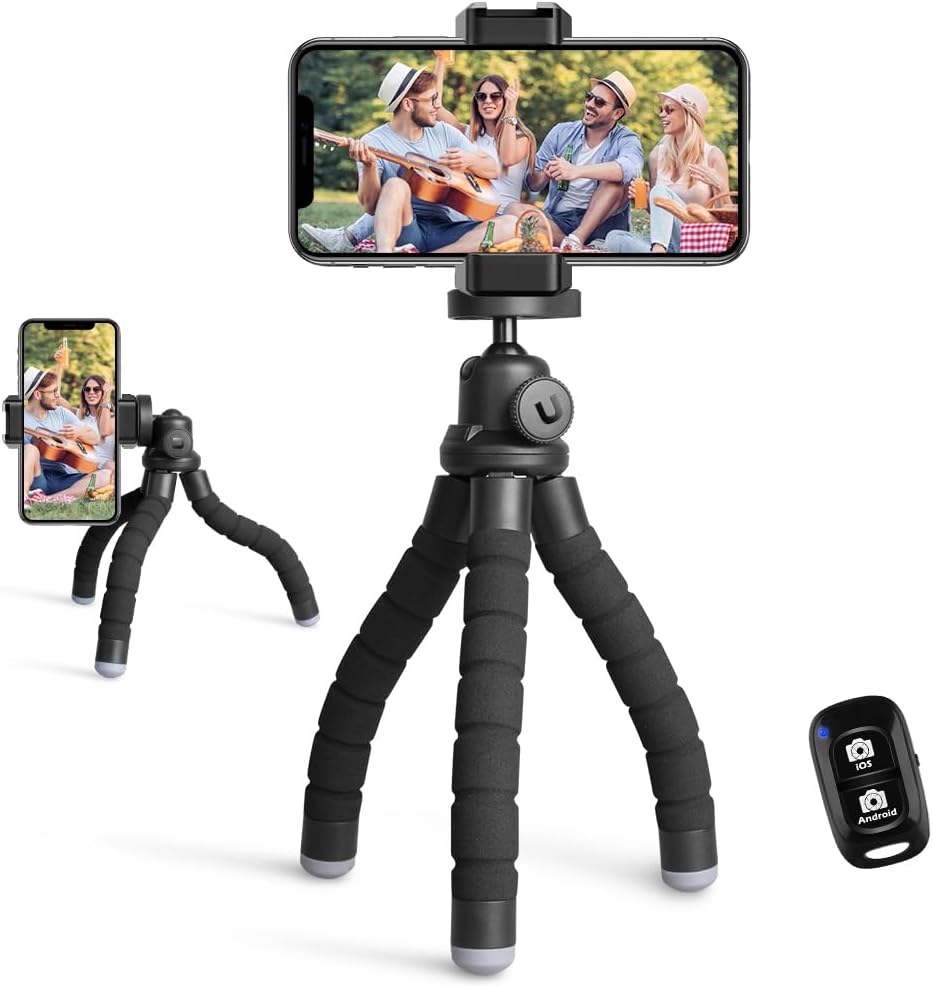 UBeesize Phone Tripod Portable and Flexible Tripod with Wireless Remote