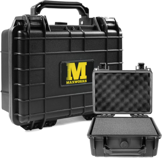 MaxWorks 51015 IP67 Waterproof Hard Case – Custom Foam, 9.1" x 7.6" x 4.4"