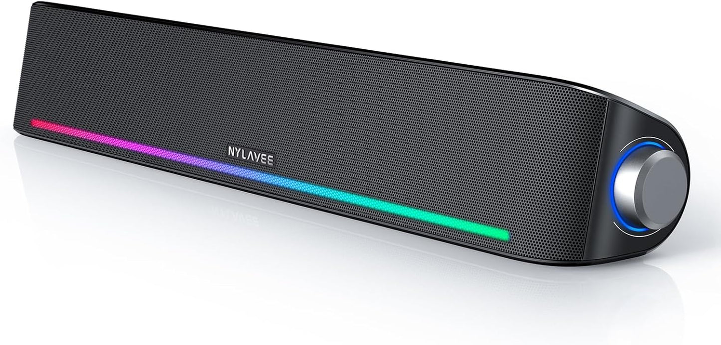 Nylavee Computer Speakers Hi-Fi Sound Computer Sound Bar (OPEN BOX)