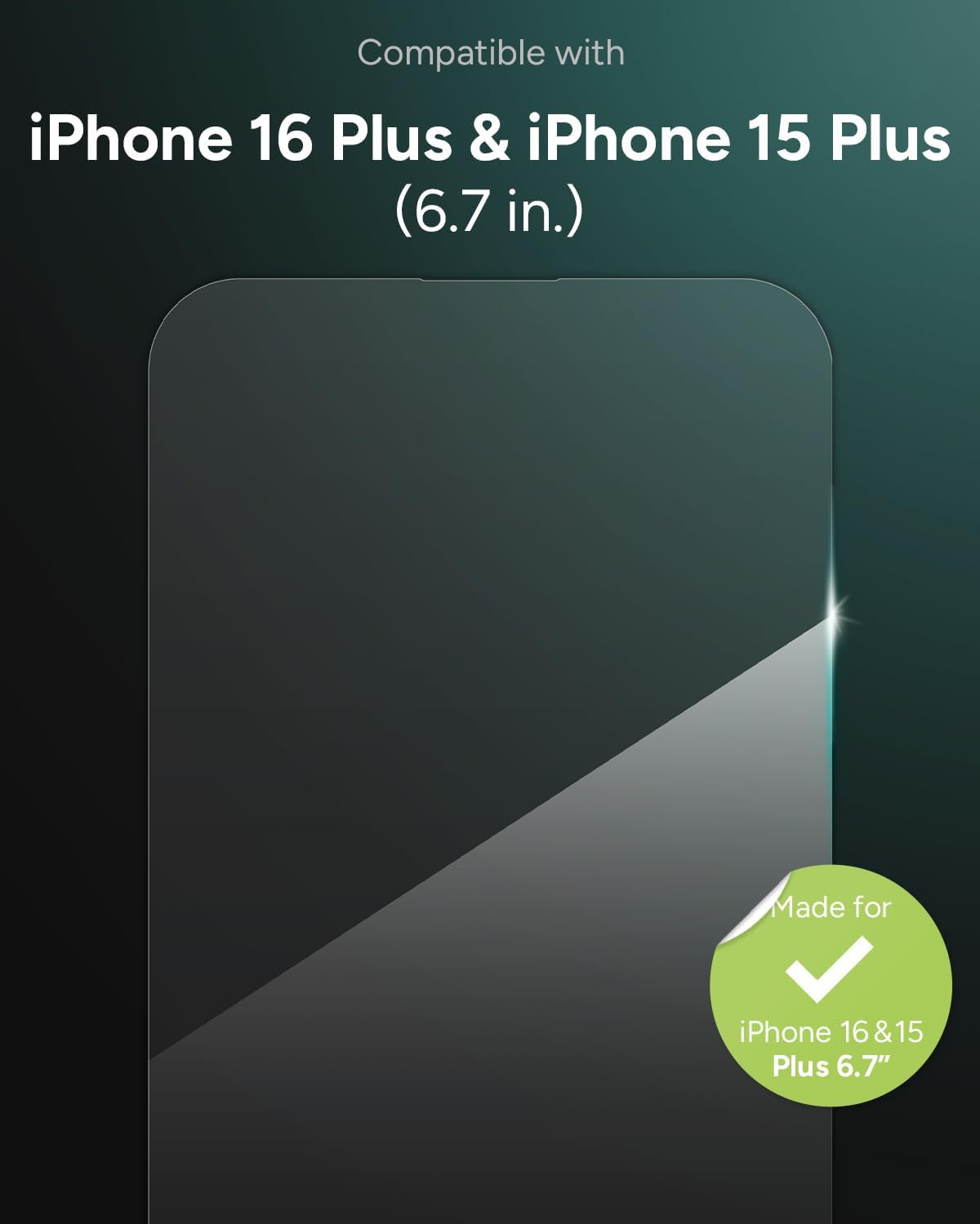 ZAGG Glass Elite Screen Protector for iPhone 16 Plus and 15 Plus (OPEN BOX)