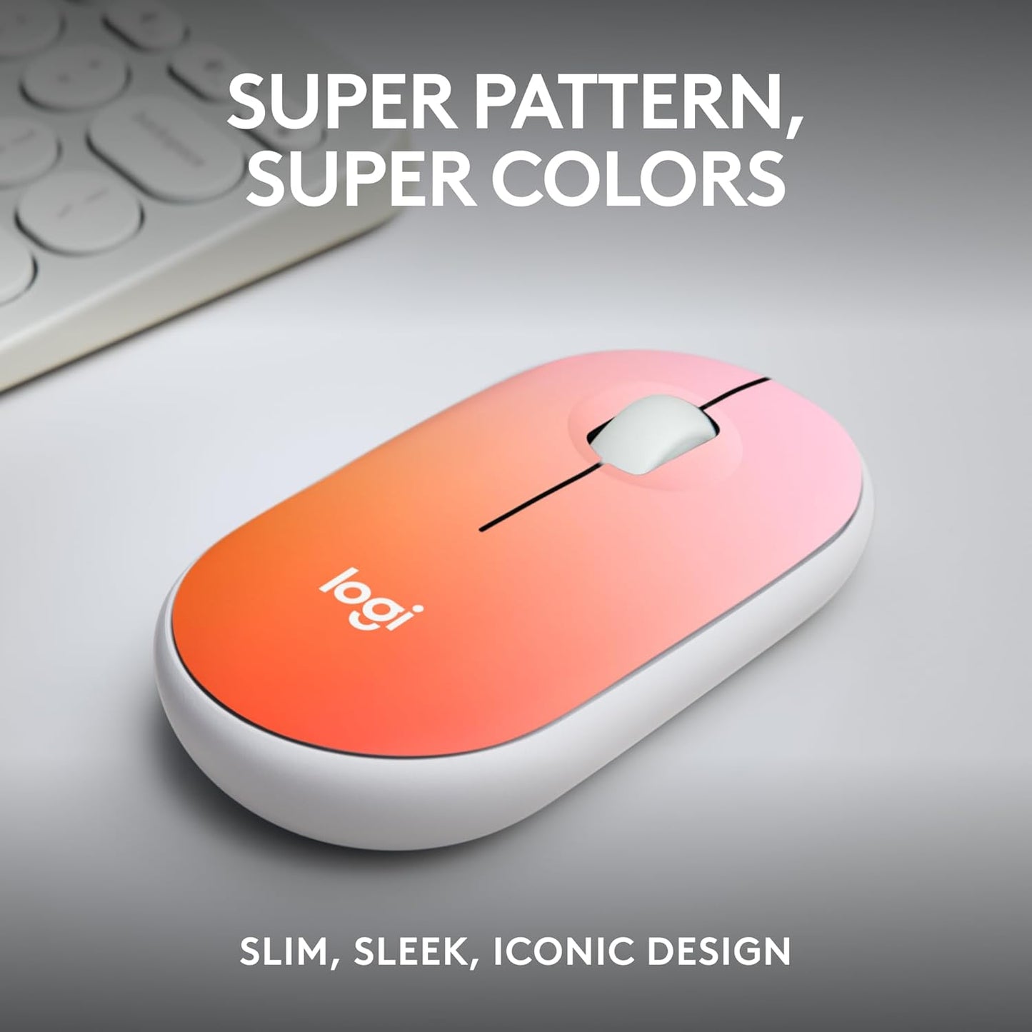 Logitech M340 Wireless Mouse – Silent Clicks, USB Receiver – Tropical Sunrise