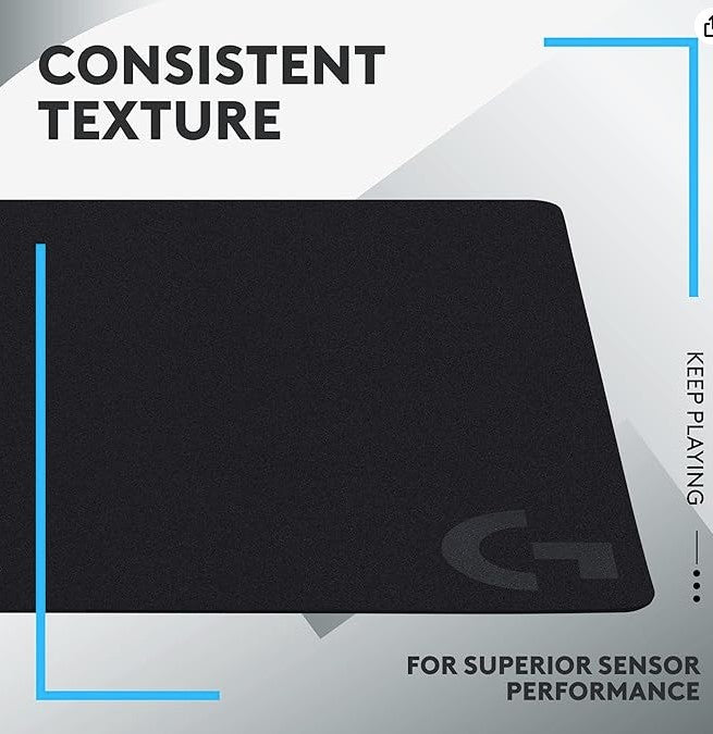 Logitech G240 Gaming Mouse Pad - Cloth Surface, Non-Slip Rubber Base, Black (OPEN BOX)