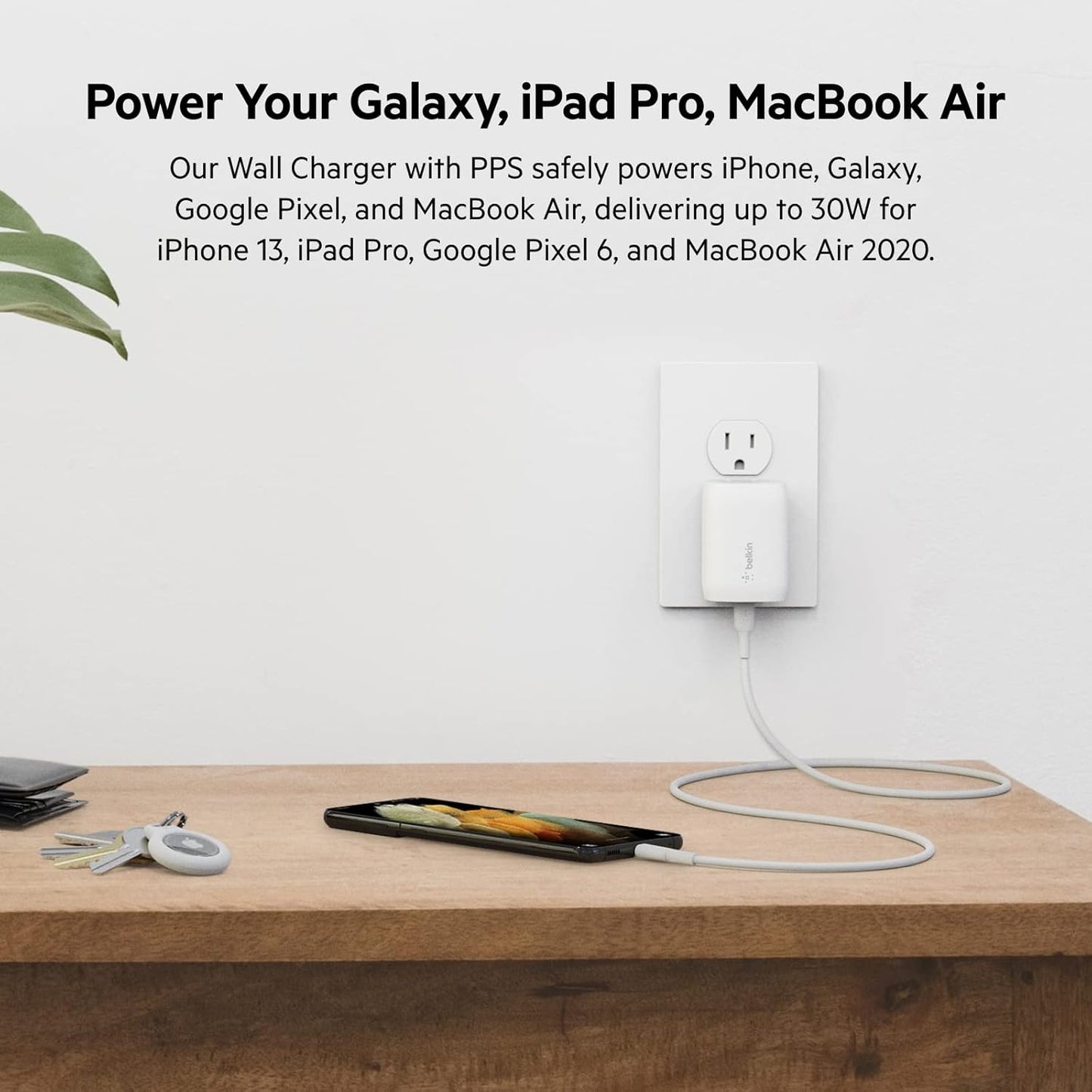 Belkin 30W Wall Charger USB-C to C Bundle (Boost Charge) White (OPEN BOX)